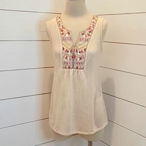 KNOX ROSE xs sleeveless embroidered top
